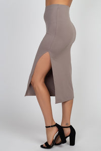 Not So Basic Midi Skirt w/side slit